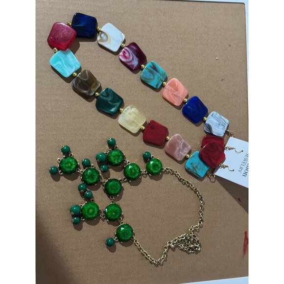 Beonon Bold & Colorful Statement Necklace Set โ Resin & Gem-Inspired Designs (2) - Picture 2 of 2